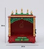 Multicolor Sheesham Wood & MDF Floor Rested Mandir Without Door
