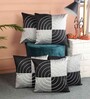 Multicolor Silk Geometric 16x16 inches Cushion Covers (Pack of 5)