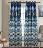 Multicolor Silk Solid 7 Ft Blackout Eyelet 2 Curtain