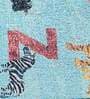 Multicolor Textual Silk 3 ft x 5 ft Kids Carpet
