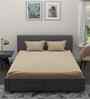 Cream Solid 180 TC Cotton King Sized Bedsheet with 2 Pillow Covers