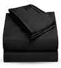 Black Solid 180 TC Cotton King Sized Bedsheet with 2 Pillow Covers