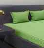 Green Solid 180 TC Cotton King Sized Bedsheet with 2 Pillow Covers