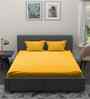 Yellow Solid 180 TC Cotton King Sized Bedsheet with 2 Pillow Covers