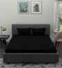 Black Solid 180 TC Cotton King Sized Bedsheet with 2 Pillow Covers