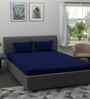 Blue Solid 180 TC Cotton King Sized Bedsheet with 2 Pillow Covers