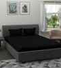 Black Solid 180 TC Cotton King Sized Bedsheet with 2 Pillow Covers