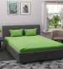 Green Solid 180 TC Cotton King Sized Bedsheet with 2 Pillow Covers