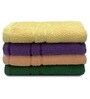 Assorted Solid Cotton 380 GSM Hand Towels- Set of 4 (Any 4 Random Colors)