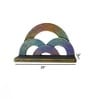 Black Solid Wood Handcarved Indradhanush Floating Wall Shelf With Distressed Finish