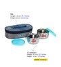 Multicolor Stainless Steel 2 Pc Container Lunch Box With Flat Bag