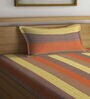 Multicolor Striped 300 TC 100% Cotton Single Bedsheet with 1 Pillow Cover