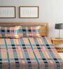 Multicolor Striped 300 TC Cotton Blend Double Bedsheet with 2 Pillow covers