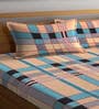Multicolor Striped 300 TC Cotton Blend Double Bedsheet with 2 Pillow covers