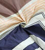 Multicolor Striped 300 TC Cotton Blend Single Bedsheet with 1 Pillow Cover
