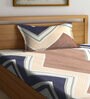 Multicolor Striped 300 TC Cotton Blend Single Bedsheet with 1 Pillow Cover