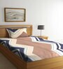 Multicolor Striped 300 TC Cotton Blend Single Bedsheet with 1 Pillow Cover