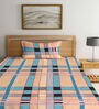 Multicolor Striped 300 TC Cotton Fitted Single Bedsheet with 1 Pillow Cover