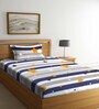 Multicolor Striped 300 TC Cotton Single Bedsheet with 1 Pillow Cover