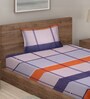 Multicolor Checkered 300 TC Cotton Single Bedsheet with 1 Pillow Cover