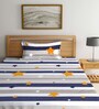 Multicolor Striped 300 TC Cotton Single Bedsheet with 1 Pillow Cover