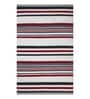 Multicolor Striped Wool 5 x 7 Feet Hand Woven Carpet