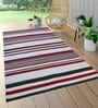Multicolor Striped Wool 5 x 7 Feet Hand Woven Carpet