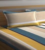 Multicolor Stripes 300 TC Cotton Blend Double King Sized Bedsheet With 2 Pillow Covers