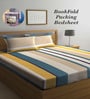 Multicolor Stripes 300 TC Cotton Blend Double King Sized Bedsheet With 2 Pillow Covers