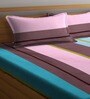 Multicolor Stripes 300 TC Cotton Blend Double King Sized Bedsheet With 2 Pillow Covers