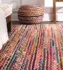 Multicolor Stripes Jute 5 ft x 7 ft Hand Woven Carpet