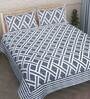 Grey Traditional 144 TC 100% Cotton King Size Bedsheet With 2 Pillow Covers