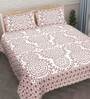Light Brown Traditional 144 TC 100% Cotton King Size Bedsheet With 2 Pillow Covers