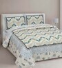 Green Traditional 180 TC 100% Cotton King Size Bedsheet With 2 Pillow Covers