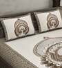 Grey Traditional 180 TC Cotton Queen Sized Bed Sheets with 2 Pillow Covers