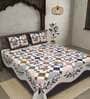 Multicolor Traditional 240 TC Cotton King Sized Bed Sheets with 2 Pillow Covers