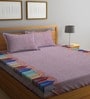 Multicolor Traditional 300 TC Cotton King Sized Bed Sheets with 2 Pillow Covers