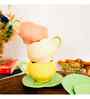Multicolor Tulip Charm Ceramic Cup Set of 3