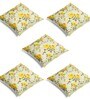 Yellow & Cream Floral Velvet 12 x 12 Inches Cushion Covers (Set of 5)