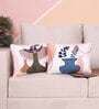 Multicolor Velvet Animal 18x12 inches Cushion Covers (Pack of 2)