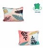 Multicolor Velvet Florals 18x12 inches Cushion Covers (Pack of 2)