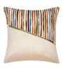 Cream Velvet Striped 12X12 Inches Cushion Covers (Pack of 5)
