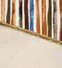 Cream Velvet Striped 12X12 Inches Cushion Covers (Pack of 5)