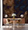 Bronze Hexagon Pattern Vinyl Abstract Self Adhesive Wallpaper (3 ft X 3 ft)