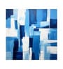 Cobalt Block Abstract Vinyl Abstract Self Adhesive Wallpaper (3 ft X 3 ft)
