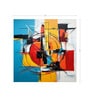 Vivid Cubist Burst Vinyl Abstract Self Adhesive Wallpaper (3 ft X 3 ft)