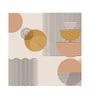 Golden Circle Minimalism Vinyl Abstract Self Adhesive Wallpaper (3 ft X 3 ft)