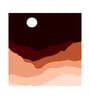 Crimson Moon Abstract Vinyl Abstract Self Adhesive Wallpaper (3 ft X 3 ft)