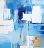 Azure Block Abstract Vinyl Abstract Self Adhesive Wallpaper (3 ft X 3 ft)
