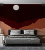 Crimson Moon Abstract Vinyl Abstract Self Adhesive Wallpaper (3 ft X 3 ft)